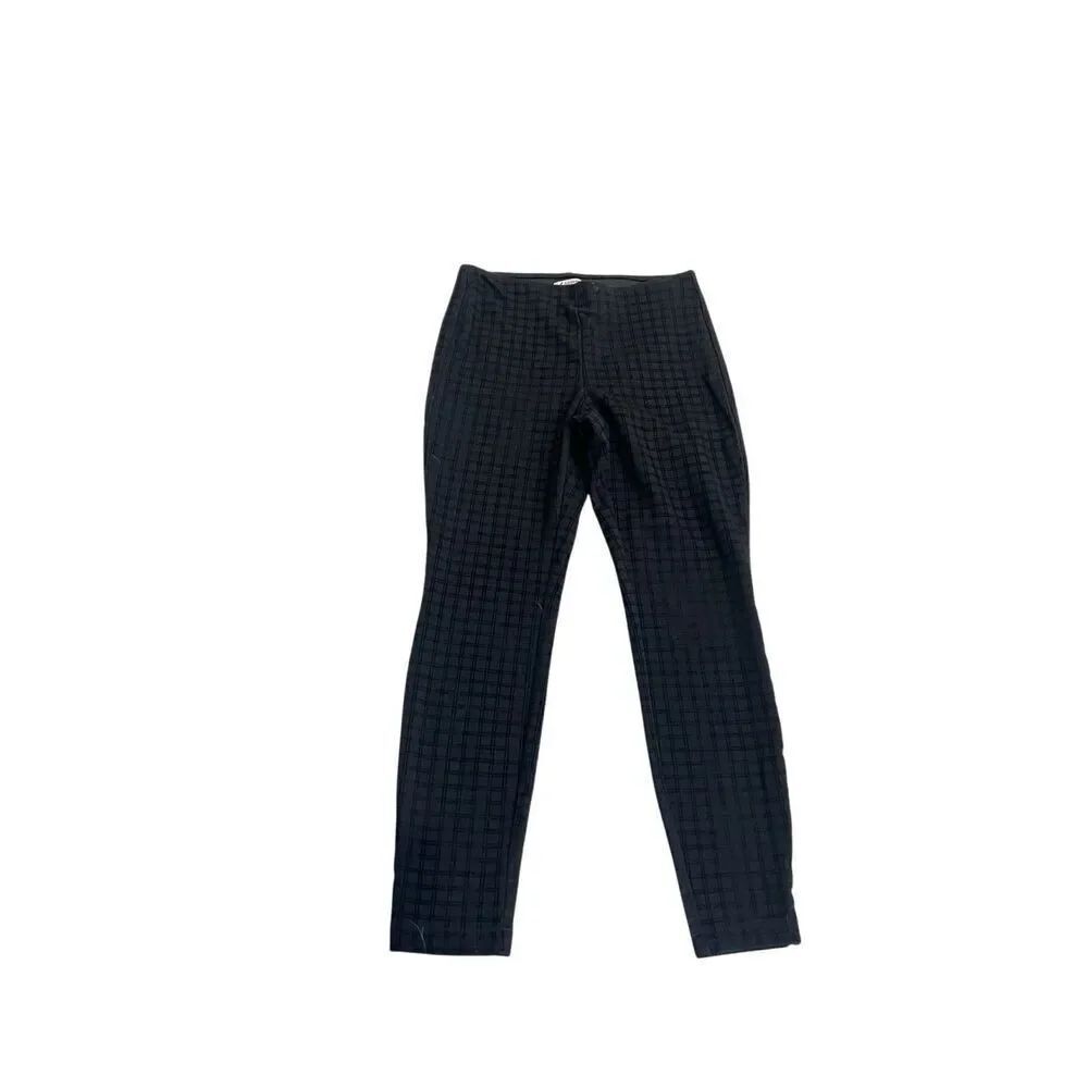 Nanette Lepore Women's Elastic Waist Mid-rise Plaid Pull-on Pants Black Small